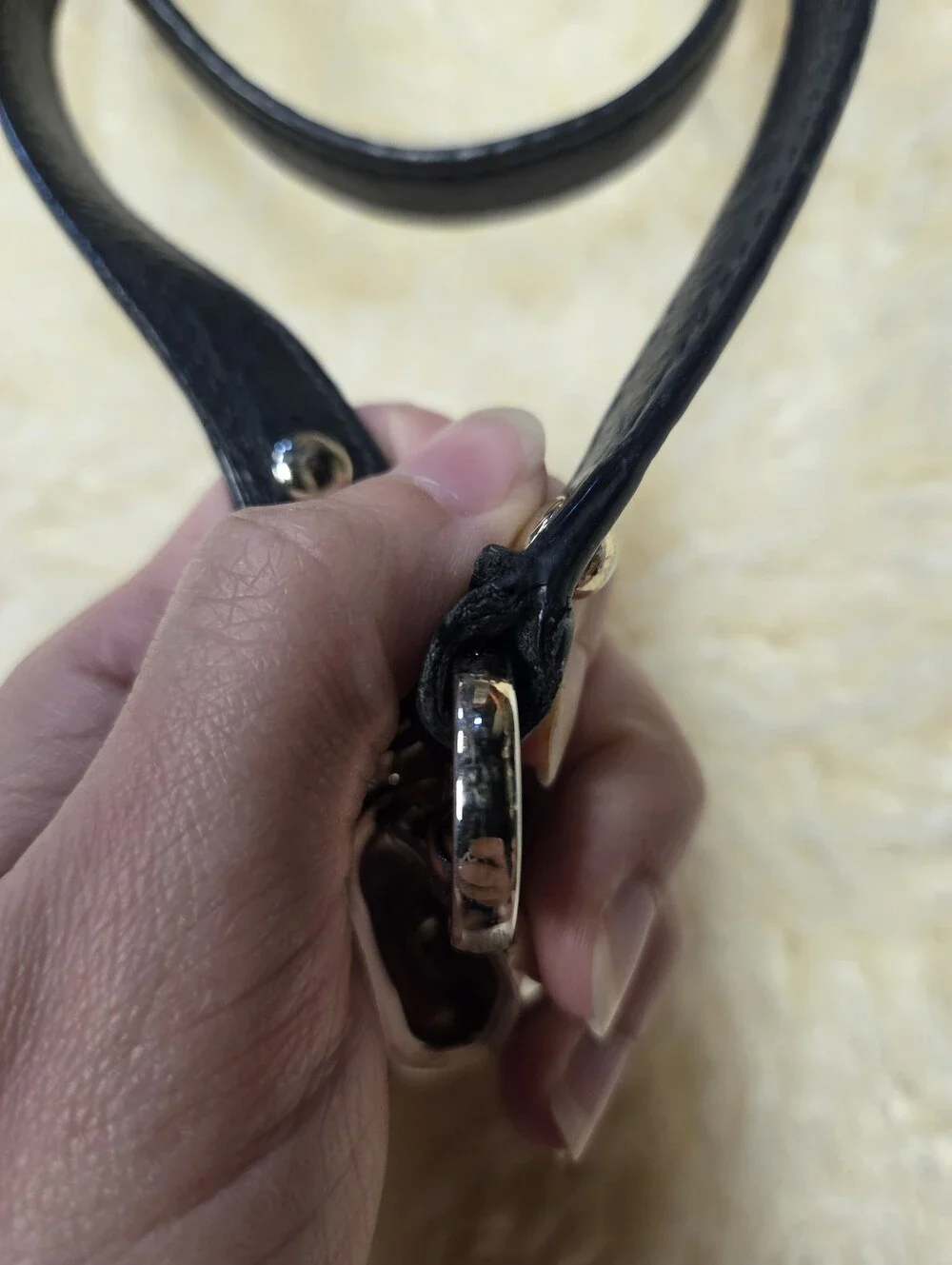 Coach Black Leather Replacement Crossbody Purse Strap Silver Hardware 38
